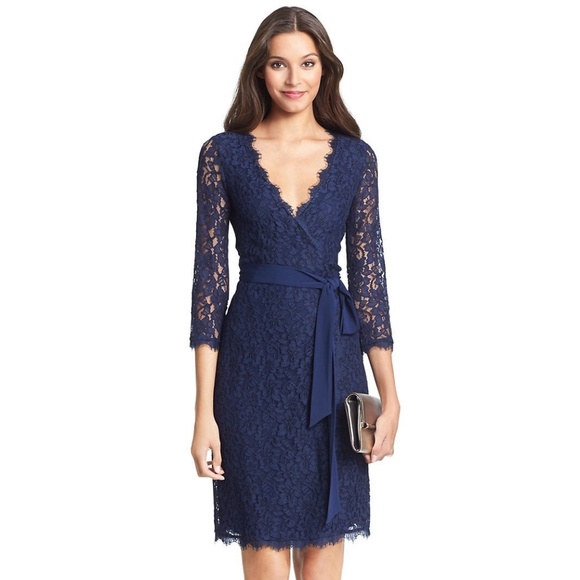 knee length dresses for ladies Dvf Jeanne Wrap Dress